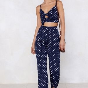 Nasty Gal Polka Dot Bralette And Pants Set